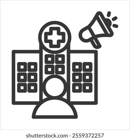 Public Relation Outline Icon Vector Illustration