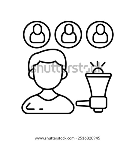 Public Relation Outline Icon, Vector illustration