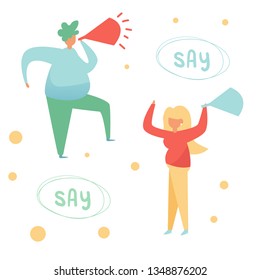 Public relation Vector. Cartoon. Isolated art on white background. Flat