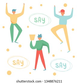 Public relation Vector. Cartoon. Isolated art on white background. Flat