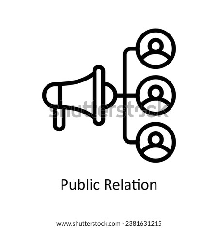 Public Relation vector outline Design illustration. Symbol on White background EPS 10 File 