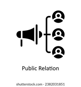 Public Relation vector solid  Design illustration. Symbol on White background EPS 10 File 