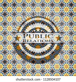 Public Relations arabesque emblem. arabic decoration.