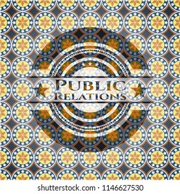 Public Relations arabesque emblem. arabic decoration.