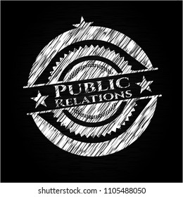 Public Relations with chalkboard texture
