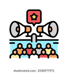 relações públicas ícone de cor vetor. sinal de relações públicas. símbolo isolado ilustração