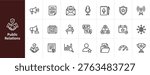 Public Relations and Communication Line Icon Set - Minimalist Media and Branding Vector Illustrations