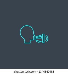 public relations concept blue line icon. Simple thin element on dark background. public relations concept outline symbol design. Can be used for web and mobile UI/UX