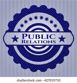 Public Relations with denim texture