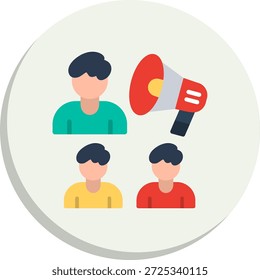 Icono de estilo de círculo plano de relaciones públicas
