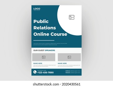 Public relations flyer template. Campaign of public relations poster design.Public relations campaign promotion flyer poster leaflet template.