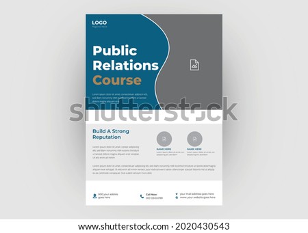 Public relations flyer template. Campaign of public relations poster design.Public relations campaign promotion flyer poster leaflet template.