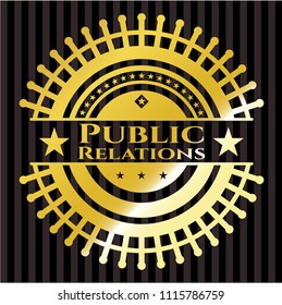 Public Relations golden emblem or badge