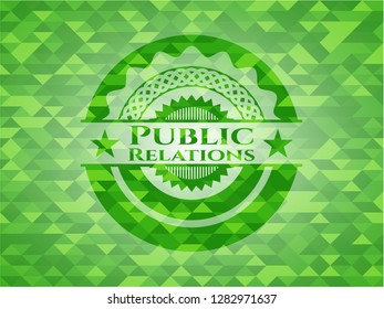 Public Relations green mosaic emblem
