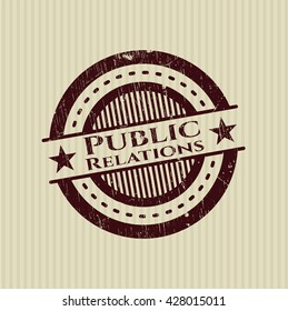 Public Relations grunge style stamp
