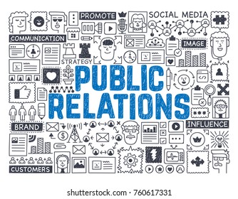 Public Relations - Hand drawn vector illustration