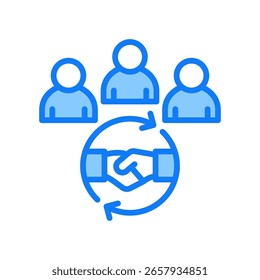 Public Relations-Symbol - Blaue Vektorgrafik