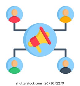 Public Relations-Symbol, flache Vektorgrafik