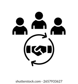 Public Relations-Symbol Glyphe, Vektorgrafik