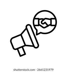 Public Relations-Symbol Linien-Vektorgrafik