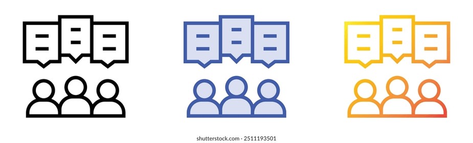 public relations icon. Linear, Blue Fill and Gradient Style Design Isolated On White Background