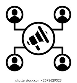 Public Relations-Symbol gemischter Stil, Vektorgrafik