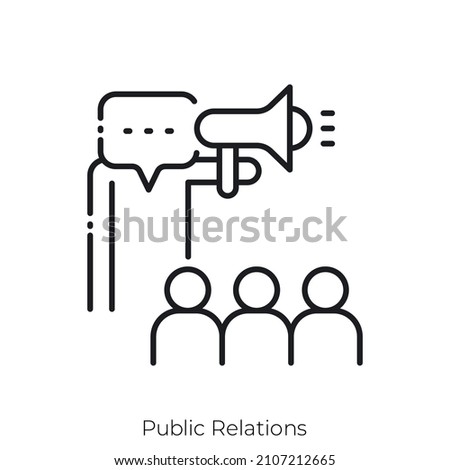 Public Relations icon. Outline style icon design isolated on white background