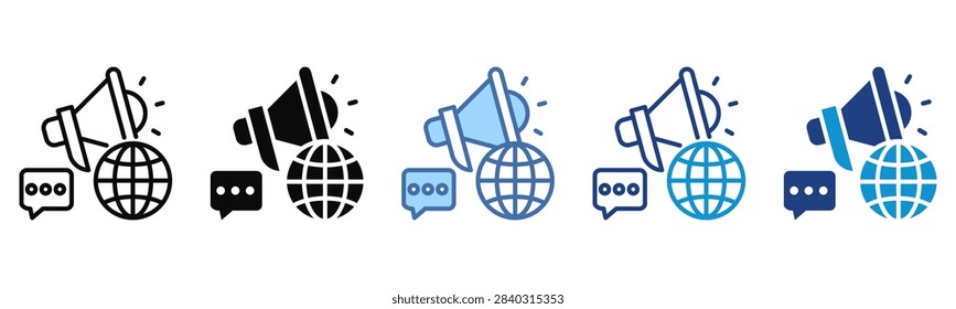 Public Relations icon set multiple style collection