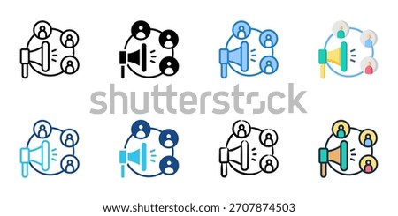 Public Relations icon set multiple style vector collection 
