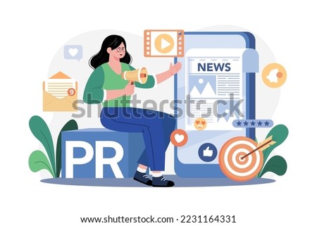 Public Relations Illustration concept. A flat illustration isolated on white background