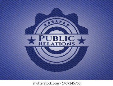 Public Relations with jean texture. Vector Illustration. Detailed.