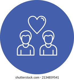 Public Relations line circle icon vector image. Can also be used for web apps, mobile apps and print media.