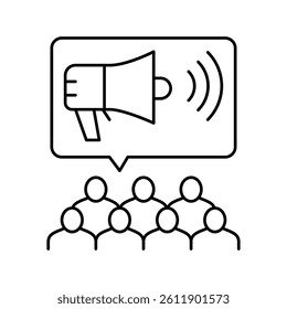 public relations line icon vector. public relations sign. isolated contour symbol black illustration