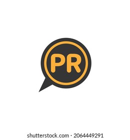 Public Relations Logo. PR Letters. Vector Illustration. PR Agency Sign