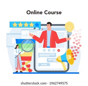 Public relations online service or platform. Idea of making announcements