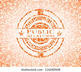 Public Relations orange mosaic emblem