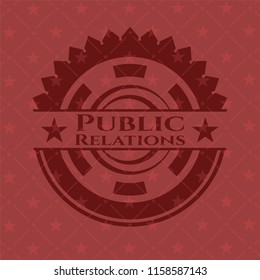 Public Relations red icon or emblem