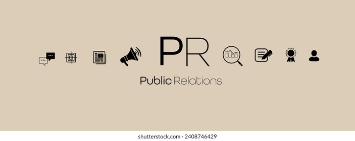 Signo de Relaciones públicas sobre fondo blanco