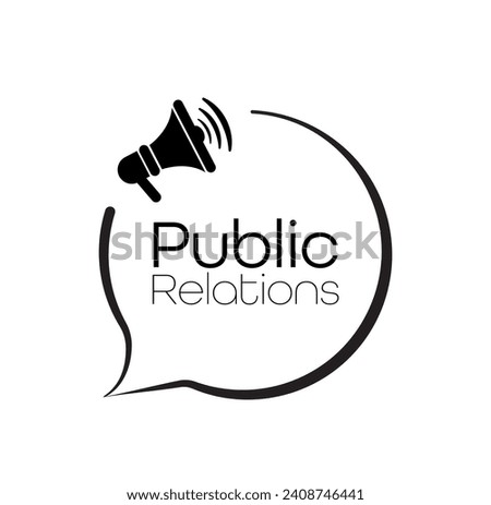 Public Relations sign on white background