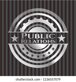 Public Relations silver shiny emblem