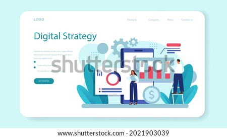 Public relations strategy web banner or landing page. Commercial brand advertising, building relationships with customer. Maintenance of the brand reputation. Flat vector illustration