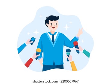 Public Relations Template Hand Drawn Cartoon Flat Illustration with Team for Idea of Marketing Campaign Through Mass Media to Advertise your Business