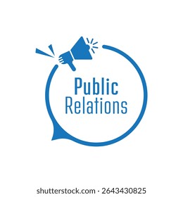 Public Relations text on white	