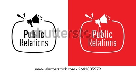 Public Relations text on white	