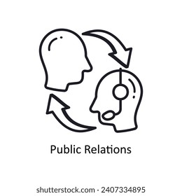 Public relations vector  outline doodle Design illustration. Symbol on White background EPS 10 File 