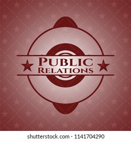 Public Relations vintage red emblem
