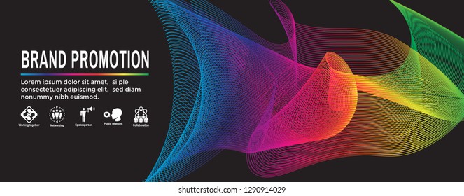 Public Relations Web Header Banner & Icon Set with brand awareness, strategy, and promotion