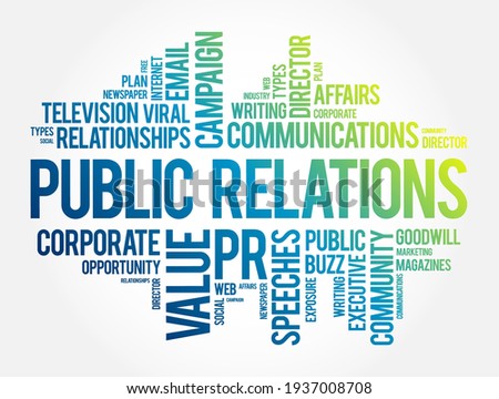 Public Relations word cloud collage, business concept background