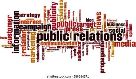 Public relations word cloud concept. Vector illustration