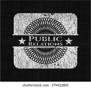 Public Relations written with chalkboard texture